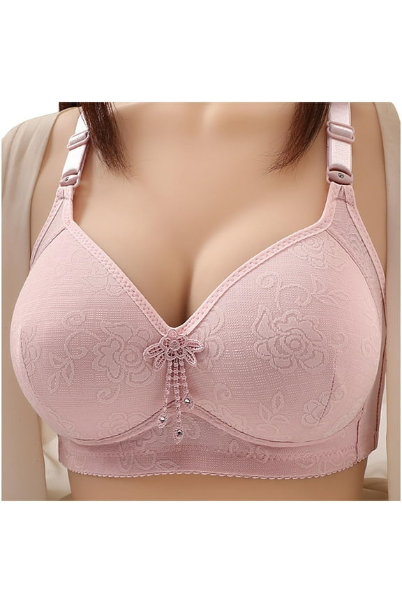 Bra for Women's Push Up Full Coverage Non Padded Sexy Bras Wirefree Brassiere for Every Day Hide Back Fat Smoothing Daily Bra