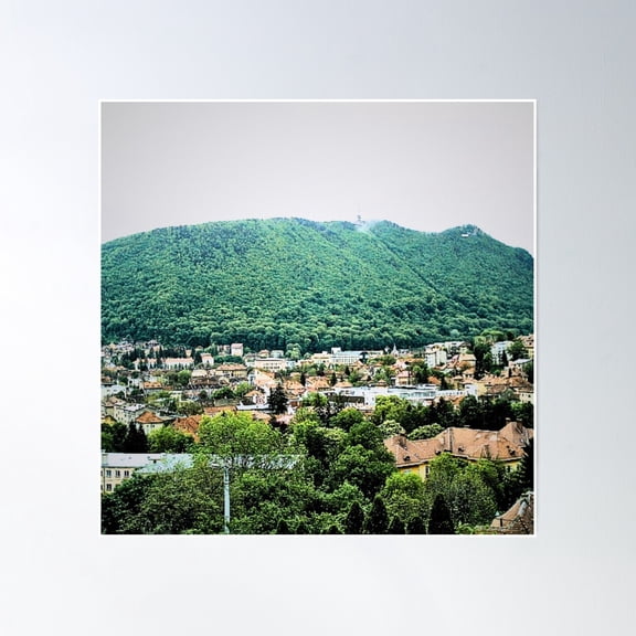Brașov Mountain Tâmpa Poster Wall Art, Modern Wall Decor, 8x12 UNFRAMED