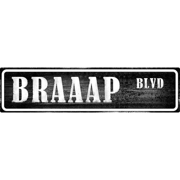 Braaap Blvd Funny Street Sign Retro Funny Wall Decor Metal Tin Signs Fall Season Horror Theme Inappropriate Humor Bar Home College Dorm Decor 4x16 Inch