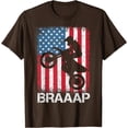 thumbnail image 1 of Braaap Vintage USA American Flag Motocross Dirt Bike Softstyle Unisex T-Shirt,Dark Chocolate Color,Size 3XL, 1 of 5