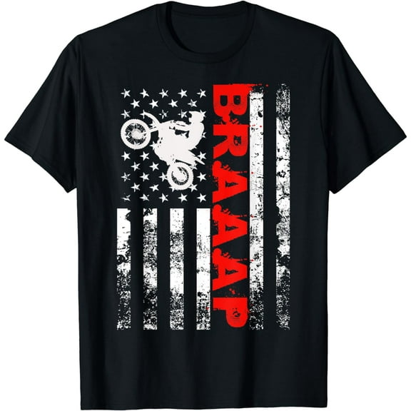 Braaap Vintage USA American Flag Tee Short Sleeve T-Shirt
