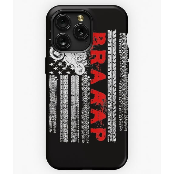 Braaap Vintage USA Flag Dirt Bike Rider G4263 Phone Case for iPhone17 16 15 14 13 12 11 Pro Max