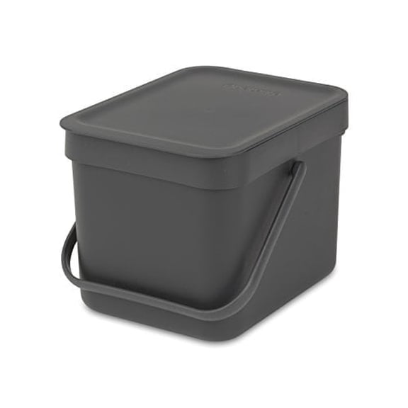 Brabantia Sort & Go Food Waste Caddy, 1.6 Gallon (6 Liter)