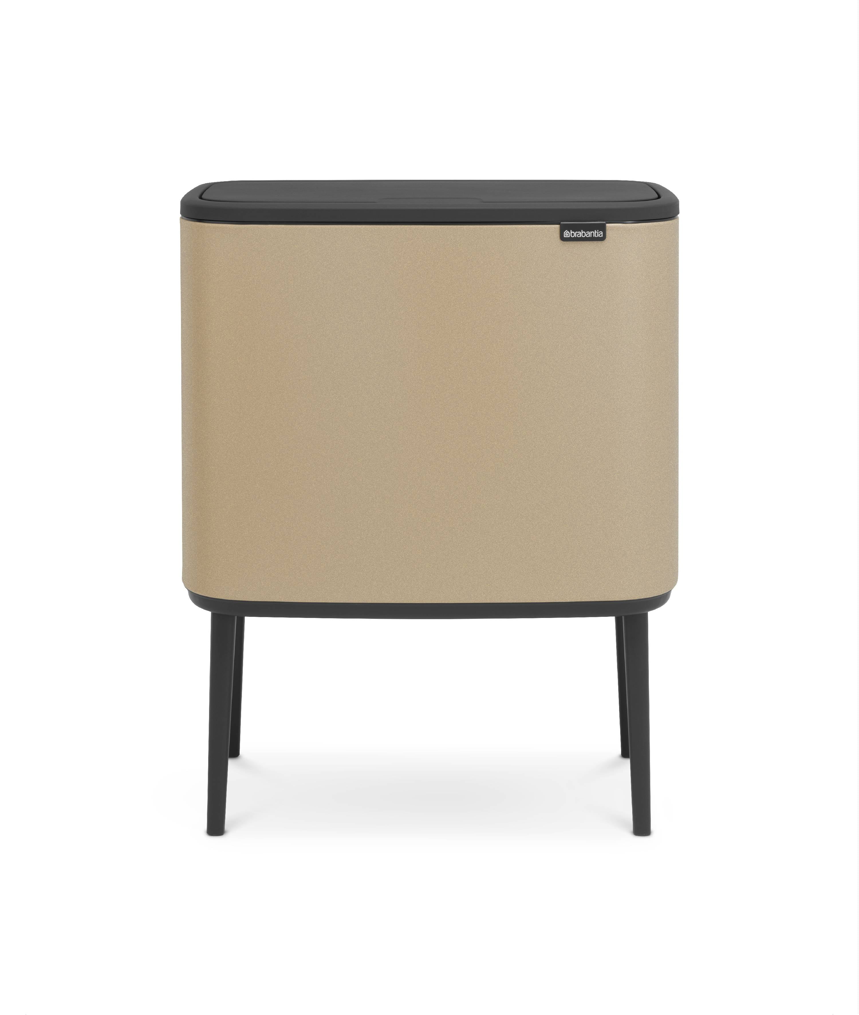 Brabantia Bo Step on Dual Compartment Recycling Trash Can 3 + 6 Gallon (9 Gallon Capacity) Color: Soft Beige