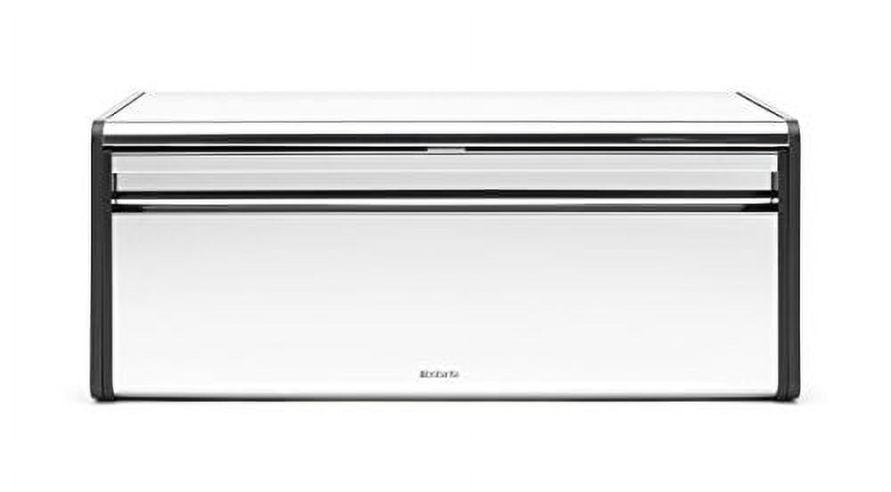 Brilliant Steel Bread Box with Black Accents