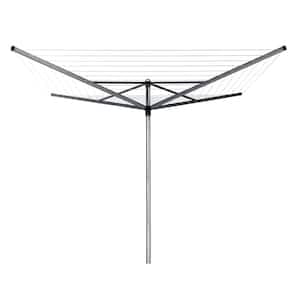 Brabantia Topspinner 164 ft Outdoor Metal Clothes Drying Rack, Ground Spike, Metallic Gray