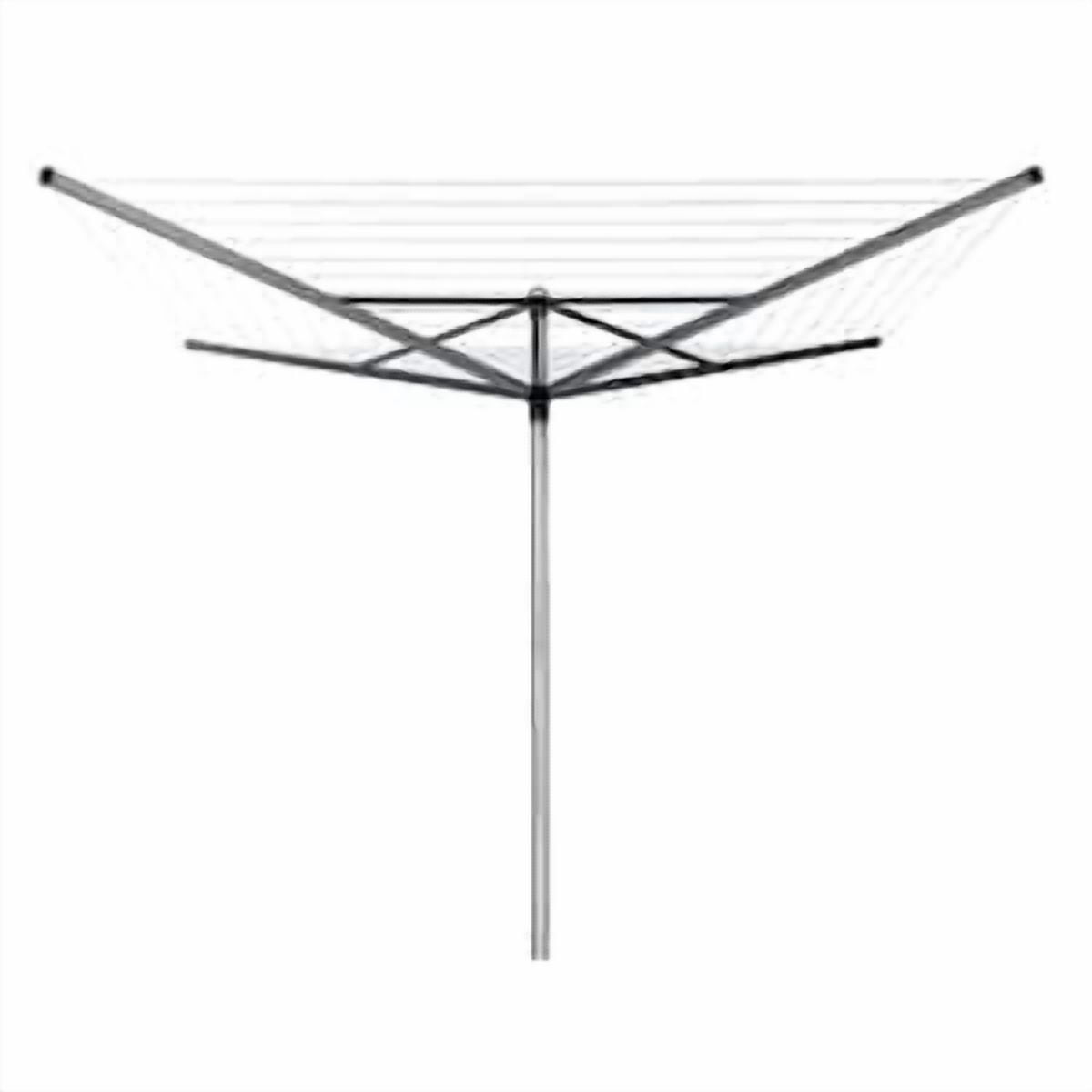 Brabantia Topspinner 164 ft Outdoor Metal Clothes Drying Rack, Ground Spike, Metallic Gray