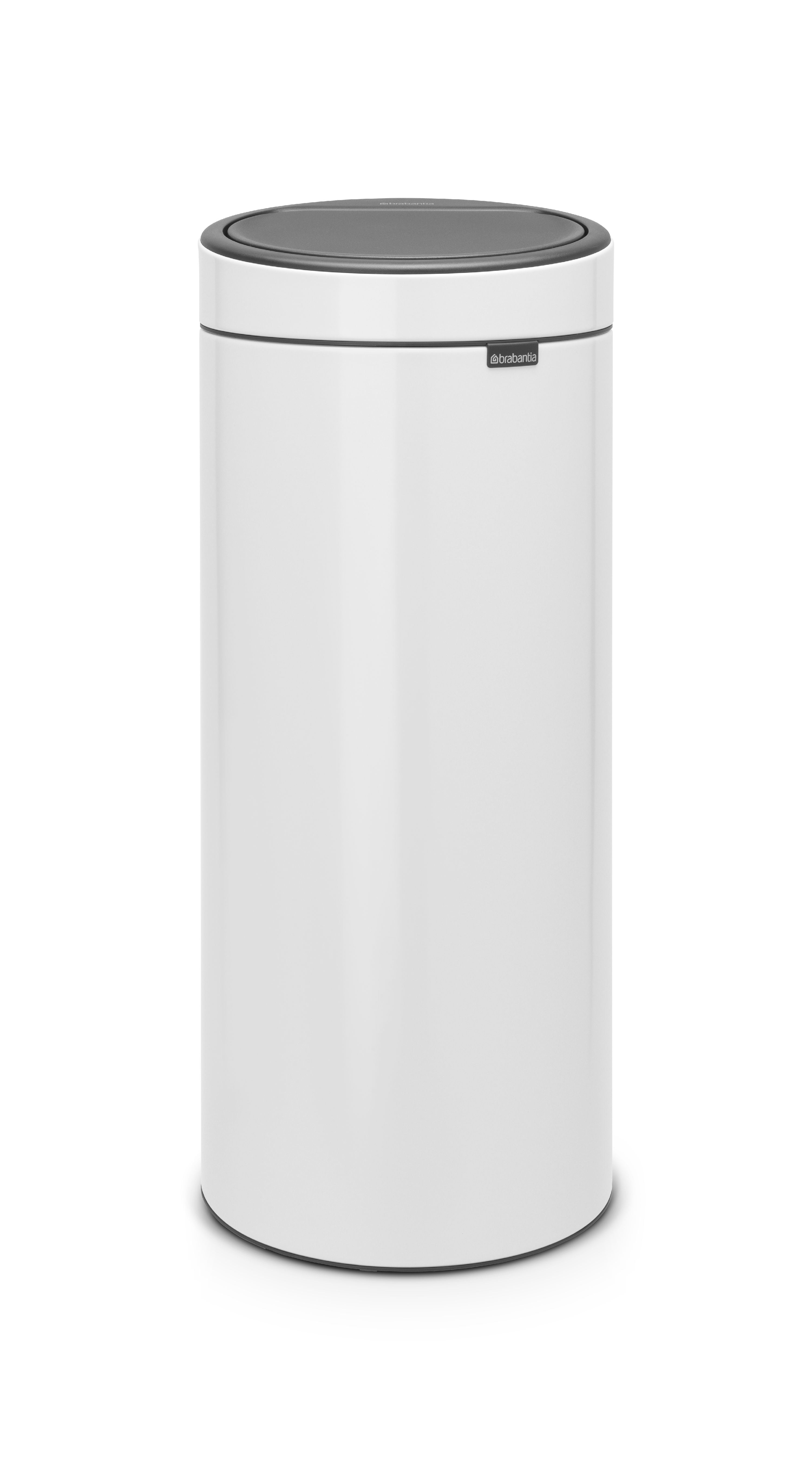 White Stainless Steel 30L Fingerprint Resistant Round Bin