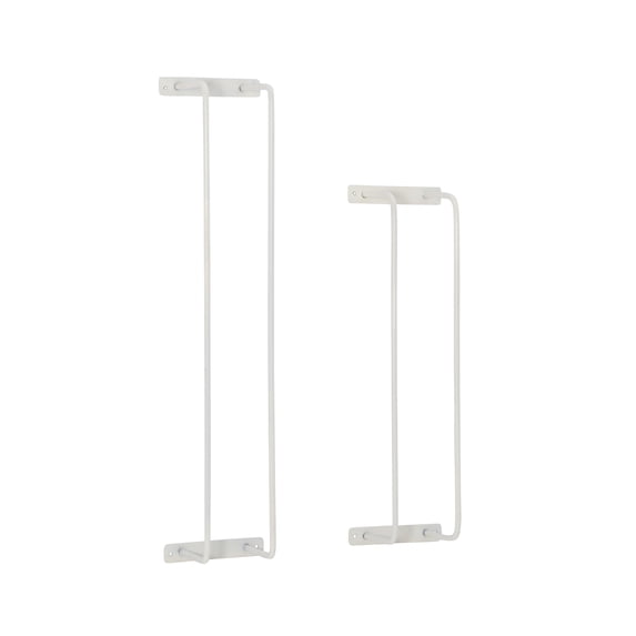 Brabson Wall-Mounted Metal Bathroom Towel Rack, Set of 2, White