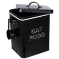 thumbnail image 1 of Brabtod Cat Food Storage Container Farmhouse,Pet Food Storage Containers with Lid and Scoop,Perfect Vintage Canister Treats Tin for Kitchen Countertop,Shelf,Great Gift for Pet Owners,Black, 1 of 7