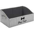 thumbnail image 1 of Brabtod Dog Toy Basket Dog Toy Box with Handles for Easy Transport,Dog Toy bin Storage Perfect for organizing pet Toys, Blankets, leashes, chew Toys,GreyStrip, 1 of 7