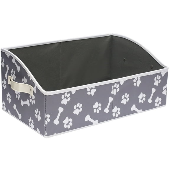 Brabtod Dog Toy Basket and Dog Toy Box, Linen-Cotton Blend Dog Toy Basket Storage - Perfect for Organizing Pet Toys, Blankets, Leashes, Chew Toys - Bone Claw