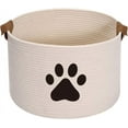 thumbnail image 1 of Brabtod Dog Toy Baskets, Pet Cat Toy Box in Large Stuff Storage Bin - Perfect for Collect Toys, Grooming Stuff, Clothings, Diapers for Living Room, Playroom, Closet, Home-Beige, 1 of 5