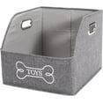 thumbnail image 1 of Brabtod Dog Toys Storage Bins Big Canvas Pet Baskets,Puppy Toy Box Organizer with Metal Handles,Gray, 1 of 6