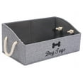 thumbnail image 1 of Brabtod Dog Toys Storage Bins-Foldable Fabric Trapezoid Organizer Boxes with Weave Rope Handle,Large Collapsible Basket for Shelves,Dog Apparel SnowGray, 1 of 8