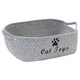 thumbnail image 1 of Brabtod Durable Rope cat Toy Box with Handle, pet Toy Basket(Grey), Kitties Bed, pet Toy Box- Perfect for organizing pet Toys, Blankets, leashes, Coats - Cat - Grey, 1 of 5