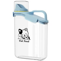 Brabtod Pet Food Storage Container Airtight Clear Plastic Cat Puppy Food Treats Container with Measuring Cup Hold up to 2-3 Lbs Pet Food Portable Food Containers for Travel