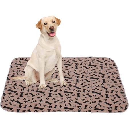 Brabtod Pet Pee Pads for Dogs,Reusable Dog Pads,Waterproof Training Pet Pads Whelping Pads ,2 Pack Non-Slip Puppy Pee Pads Crate Mat,Extra Large Sizes(48" x 35"), Khaki