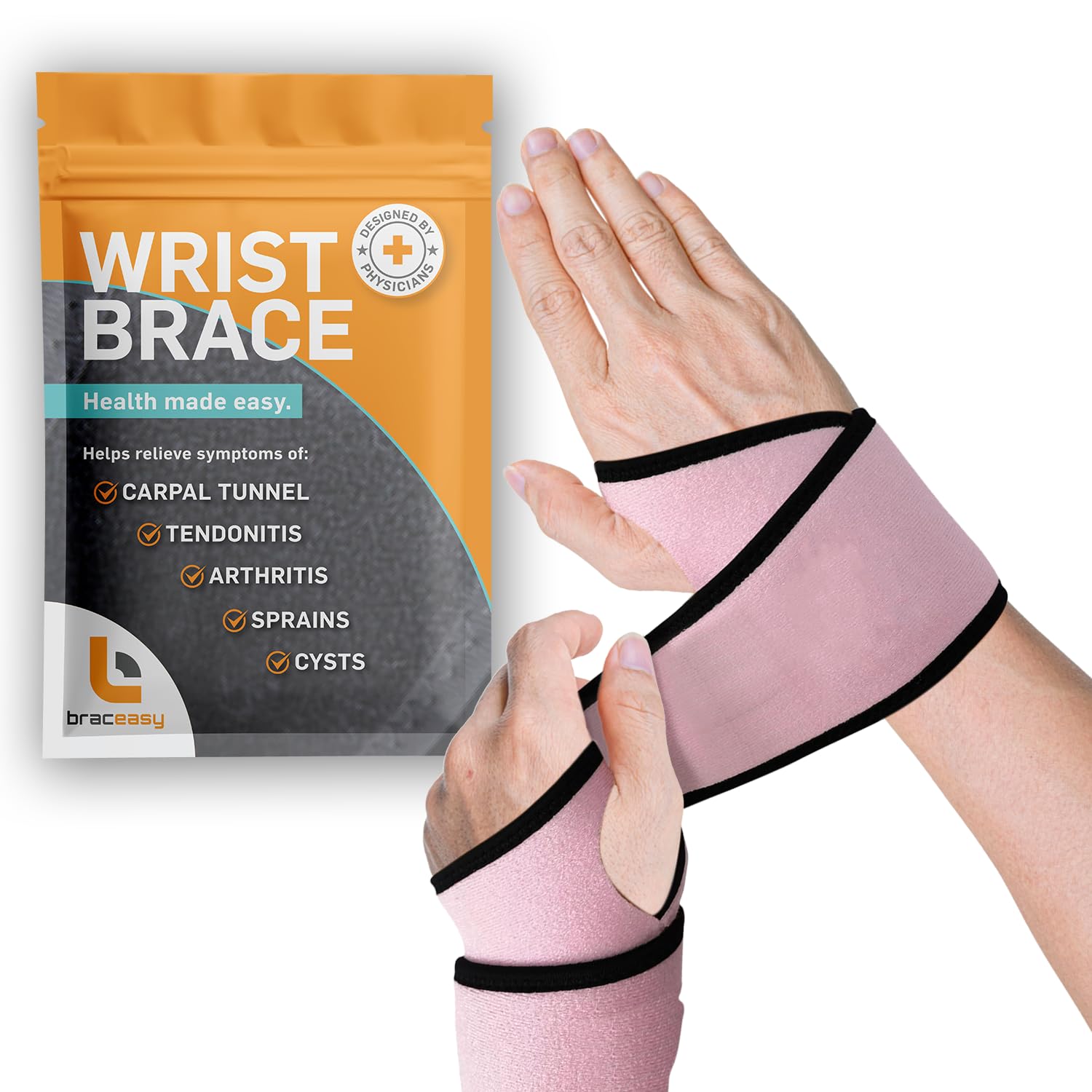 BracEasy Wrist Brace Left & Right Hand Wrist Brace/Wrist Support Wrist