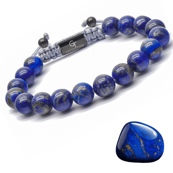 Men's LAPIS LAZULI Beaded Bracelet | Gift for Men | One Size Fits All | 100% Natural | Gemstone Adjustable Bracelet