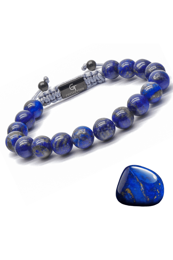 Men's LAPIS LAZULI Beaded Bracelet | Gift for Men | One Size Fits All | 100% Natural | Gemstone Adjustable Bracelet