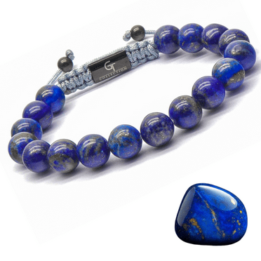 Men's LAPIS LAZULI Beaded Bracelet | Gift for Men | One Size Fits All | Used for Its Grounding Effects | 100% Natural | Adjustable Bracelet for Men with Gemstones