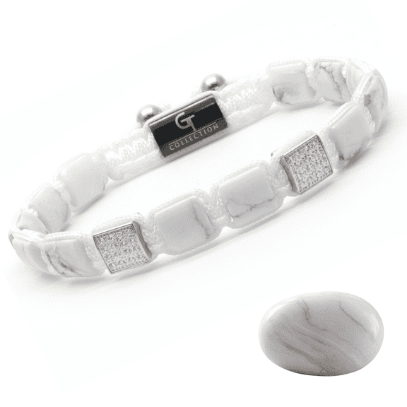 Men's HOWLITE Flat bead Bracelet