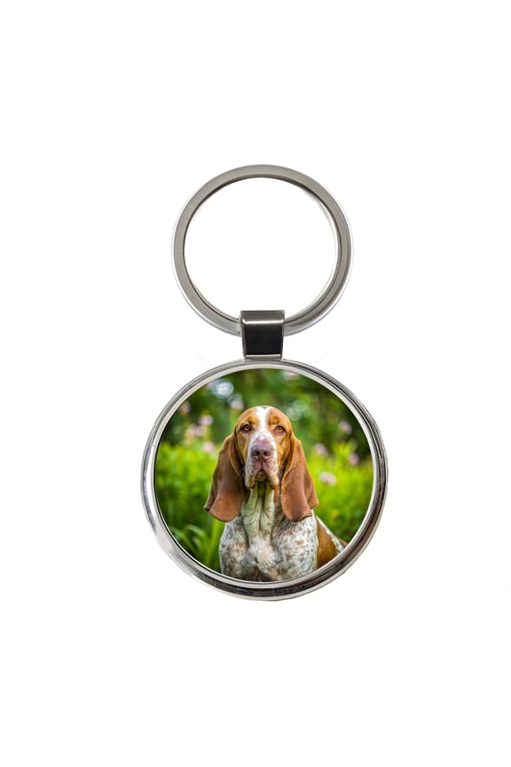 Bracco Italiano Dog Photo Metal Round Keychain