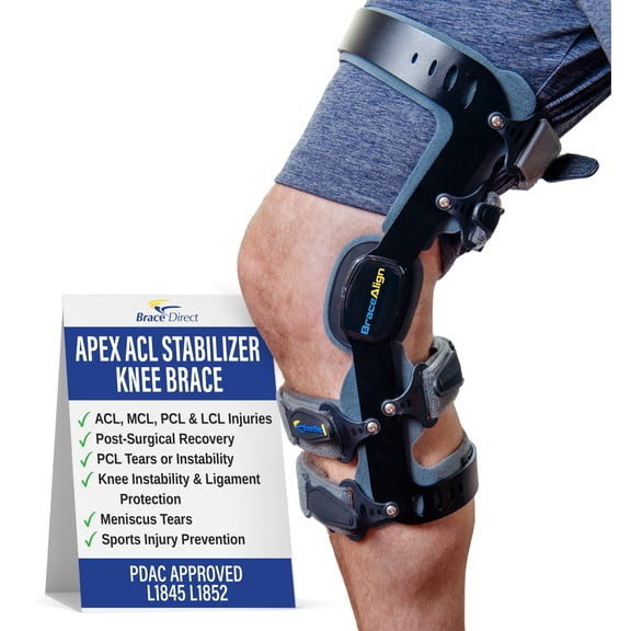 Brace Align Apex ACL Stabilizer – PDAC L1845/L1852 Approved Double Upright Knee Brace for Ligament Support