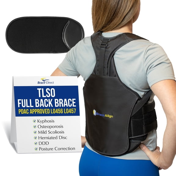 Brace Align Tlso Full Back Brace With Extension Belt Pdac L0456 L0457 - Thoracic Lumbar Support For Kyphosis, Compression Fractures & Post-Surgical Recovery, Fits Waist 23-66 In