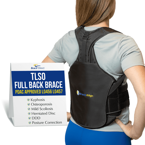 Brace Align Tlso Full Back Brace Pdac L0456 L0457 - Thoracic Lumbar Support For Kyphosis, Compression Fractures & Post-Surgical Recovery, Fits Waist 23-50 In