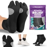 BraceAbility Bunion Relief Socks, Split Toe Compression for Bunion Pain Relief and Toe Alignment, 1 Pair, Medium