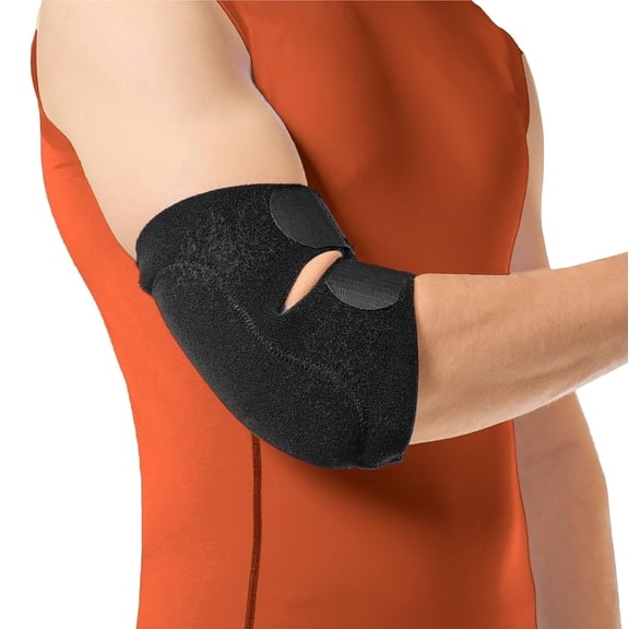 BraceAbility Elbow Pad Brace - Compression Support Wrap for Bursitis, Olecranon Pain Relief, Joint Protection (S/M, Black)
