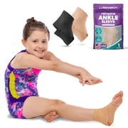 BraceAbility Lightweight Compression Ankle Sleeve, Beige, S