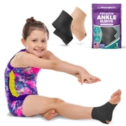 BraceAbility Lightweight Compression Ankle Sleeve, Black, S