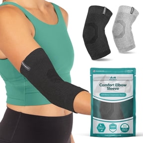 BraceAbility Elbow Compression Sleeve for Tendonitis and Arthritis, Black, X Large