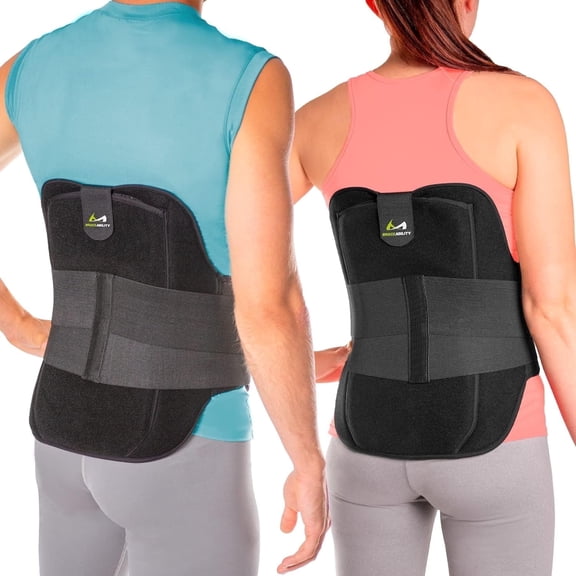 BraceAbility LSO Back Brace, Adjustable Lumbar Support Belt for Lower Back Pain Relief and Posture Stabilization, Small