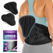 BraceAbility Lower Back Brace, Lumbar Support for Men and Women, Sciatica and Low Back Pain Relief, Black, Size 4 - 45-50 Inch Waist