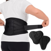 BraceAbility Lower Back Brace, Lumbar Support for Men and Women, Sciatica and Low Back Pain Relief, Black, Size 6 - 55-60 Inch Waist