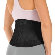 BraceAbility Lumbar Back Brace for Lower Back Pain Relief - Breathable Mesh Support Belt, L