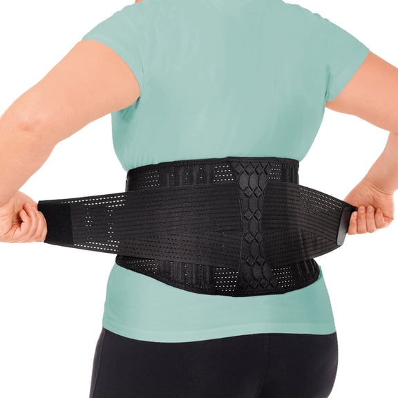 BraceAbility Lumbar Back Brace for Lower Back Pain Relief - Breathable Mesh Support Belt, XL