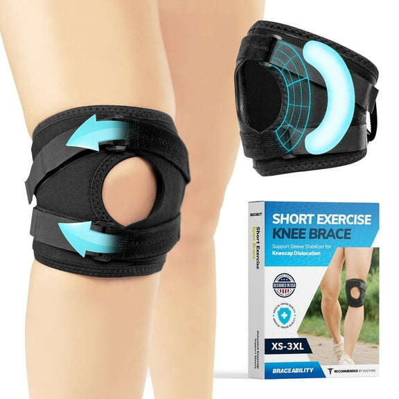 BraceAbility Patella Tracking Knee Brace for Runner’s Knee, Adjustable Lightweight Design, XS