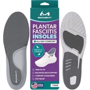 BraceAbility Plantar Fasciitis Arch Support Insoles with Gel Pads, Medium