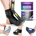 thumbnail image 1 of BraceAbility Plantar Fasciitis Night Splint Sock for Foot Pain Relief, Adjustable Dorsiflexion, Black, Medium, 1 of 11