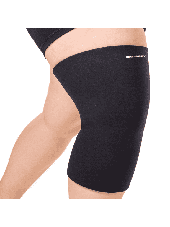 Plus Size Neoprene Knee Compression Sleeve, Black, 2XL