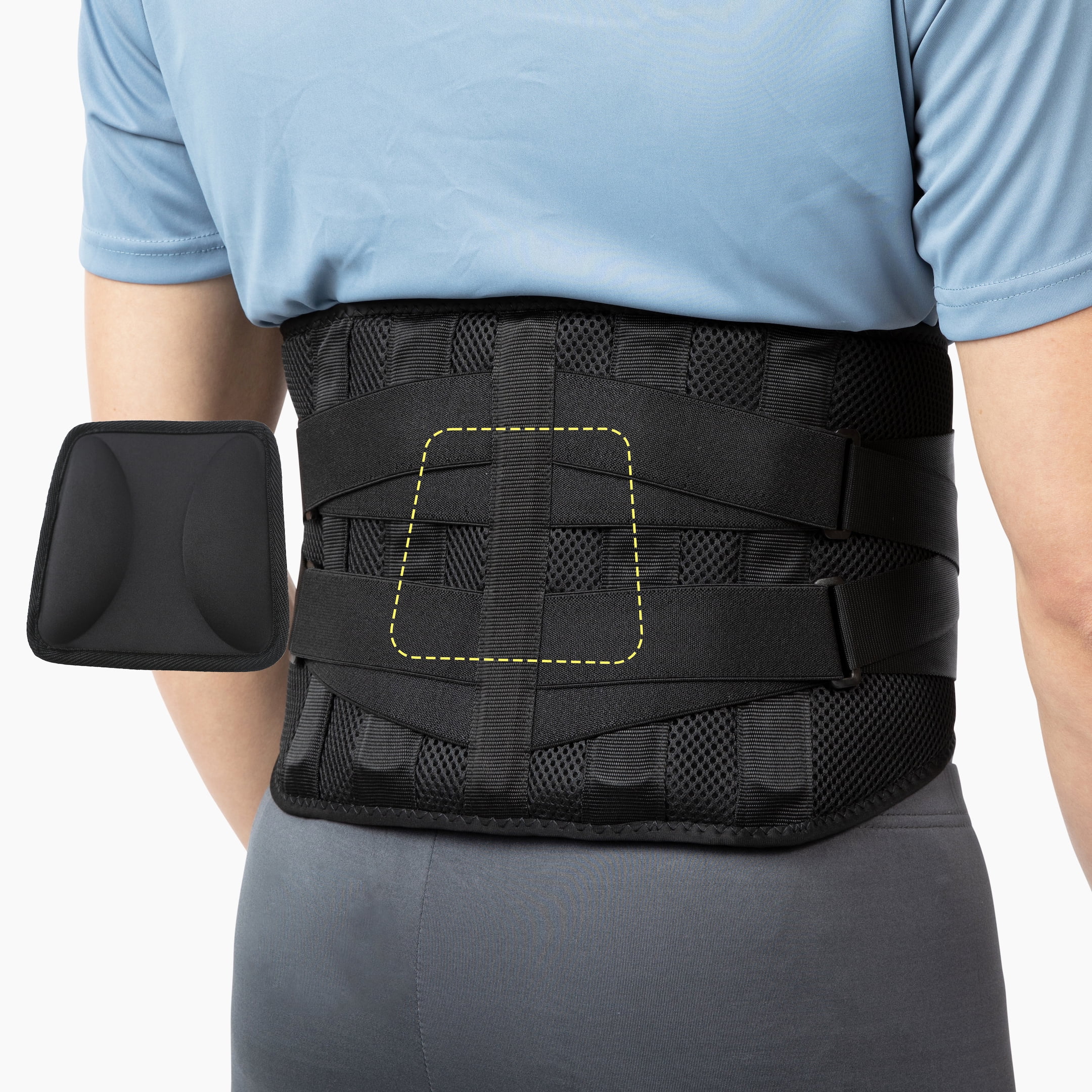 BraceUP Back Brace with lumbar Pad - Back Pain Relief for Men and