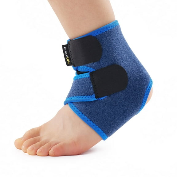 BraceUP Kids Ankle Brace for Boys and Girls  Adjustable Youth Stabilizer for Sports and Injury Recovery (XS)
