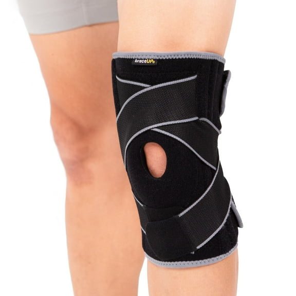 BraceUP Knee Brace with Side Stabilizers and Patella Gel Pad Pain Relief for Men and Women (L/XL)