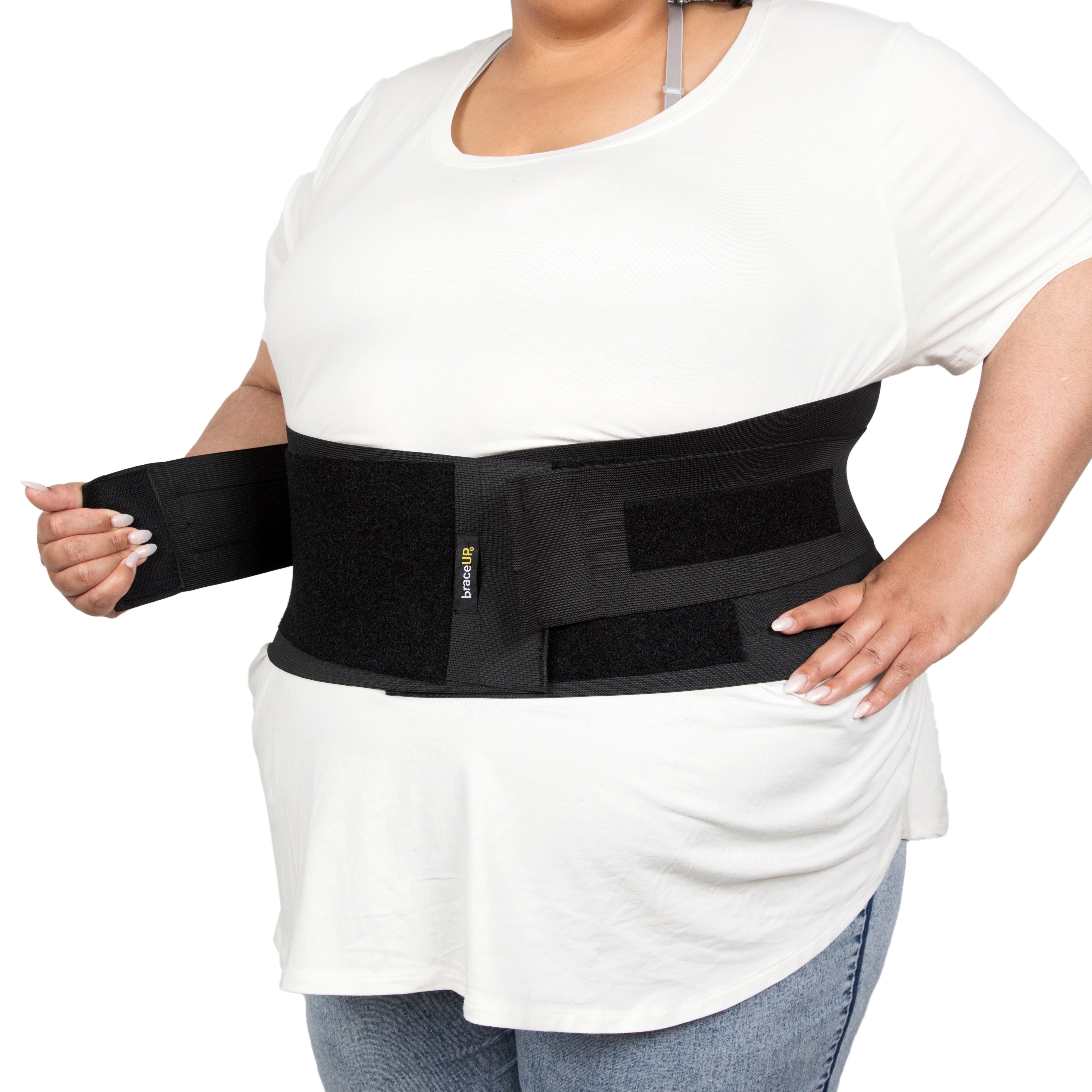 Mueller Adjustable Lumbar Back Brace with Removable Pad, Plus Size