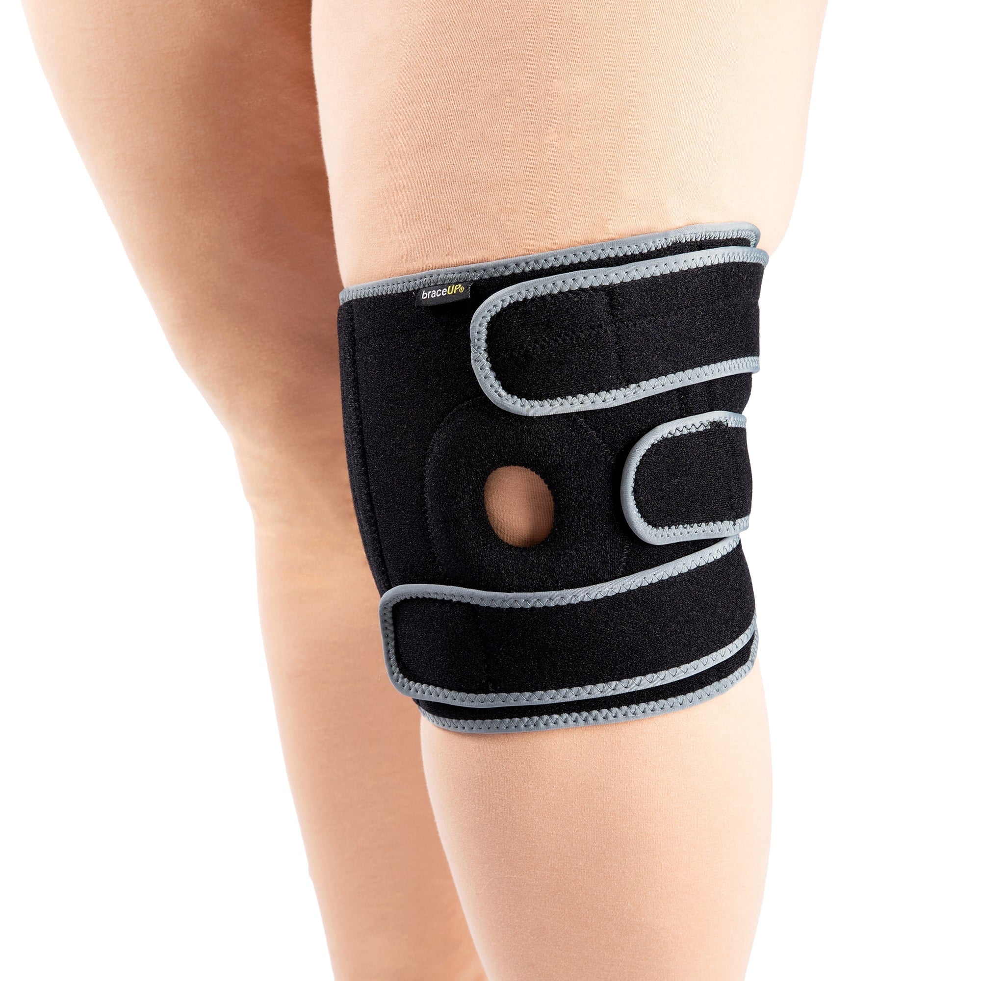BraceUP Plus Size Knee Brace for Men & Women – 2XL to 5XL Adjustable Knee Support with Stabilizers, Gel Pad, and Anti-Slip Grip (4XL-5XL)